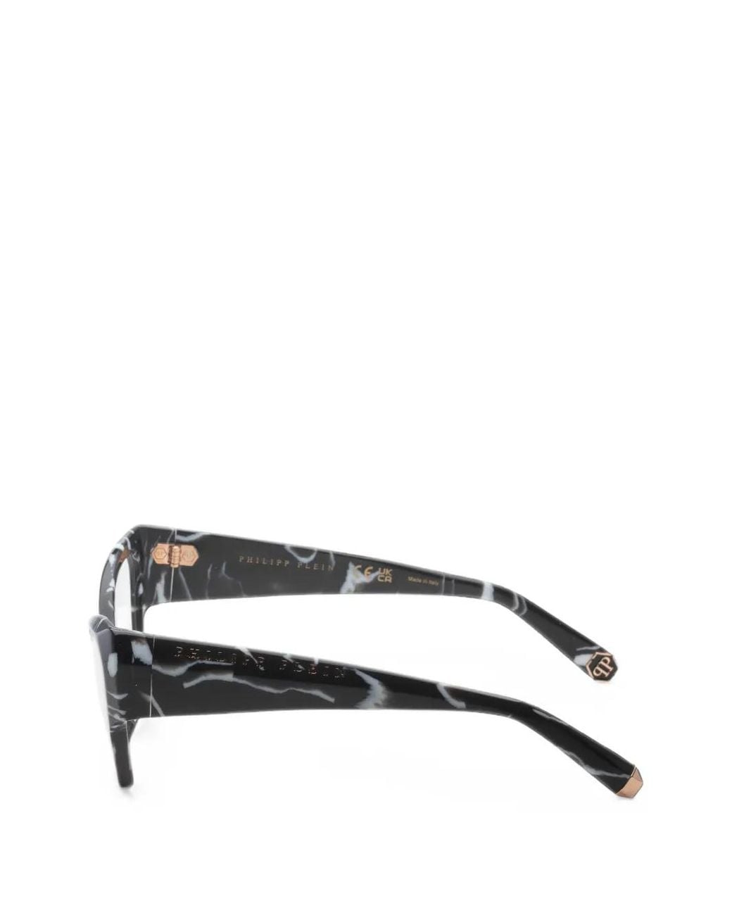 Philipp Plein White Lunettes De Vue À Monture Papillon À Effet Marbré
