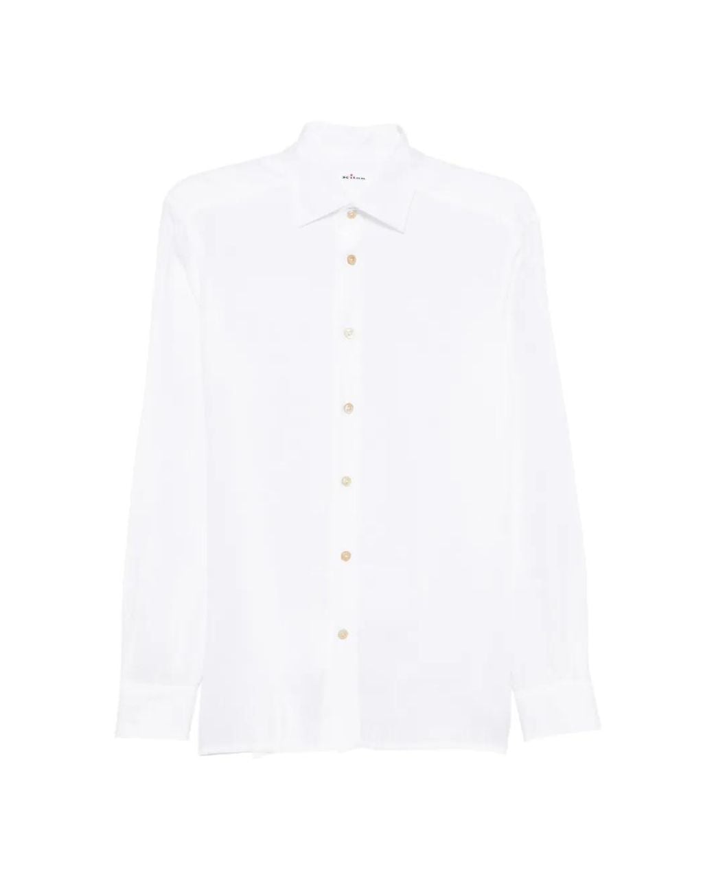 Kiton White Long-Sleeve Shirt for men