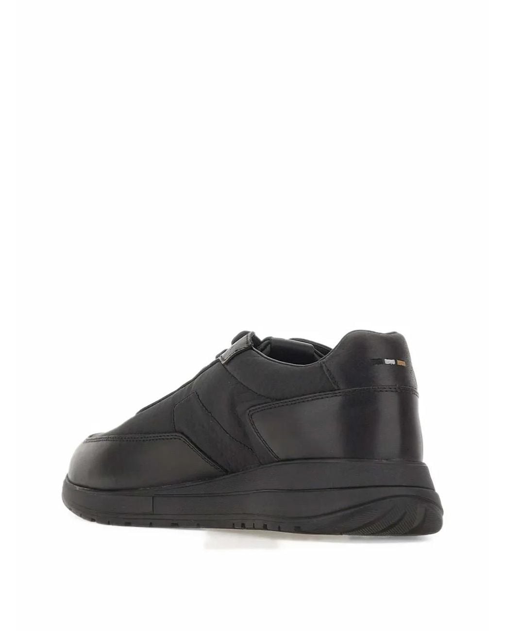 Boss Black Monogram Sneakers With Leather Trim And Eva Rubber Sole for men