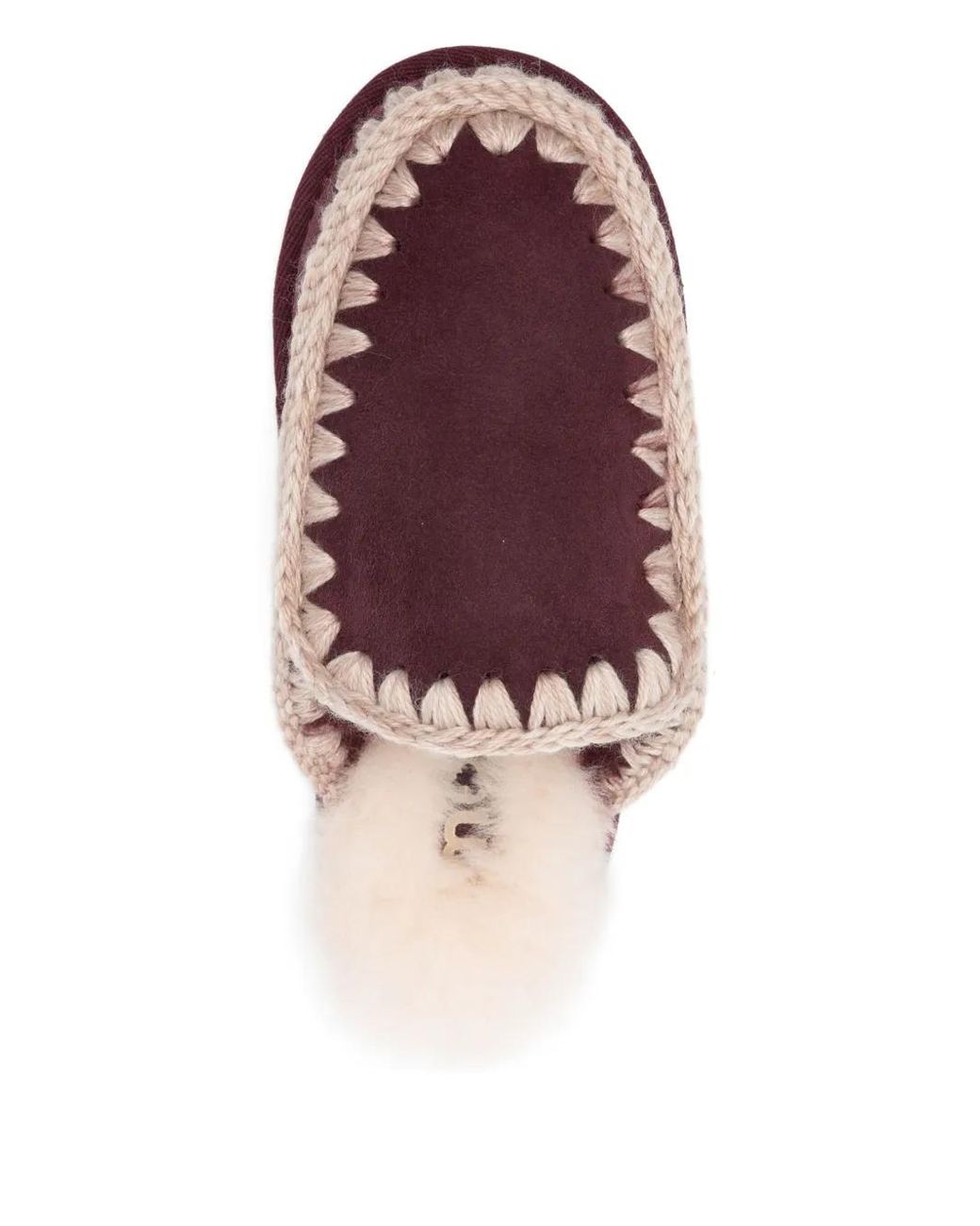 Mou Purple Crochet-Detail Sheepskin Mules