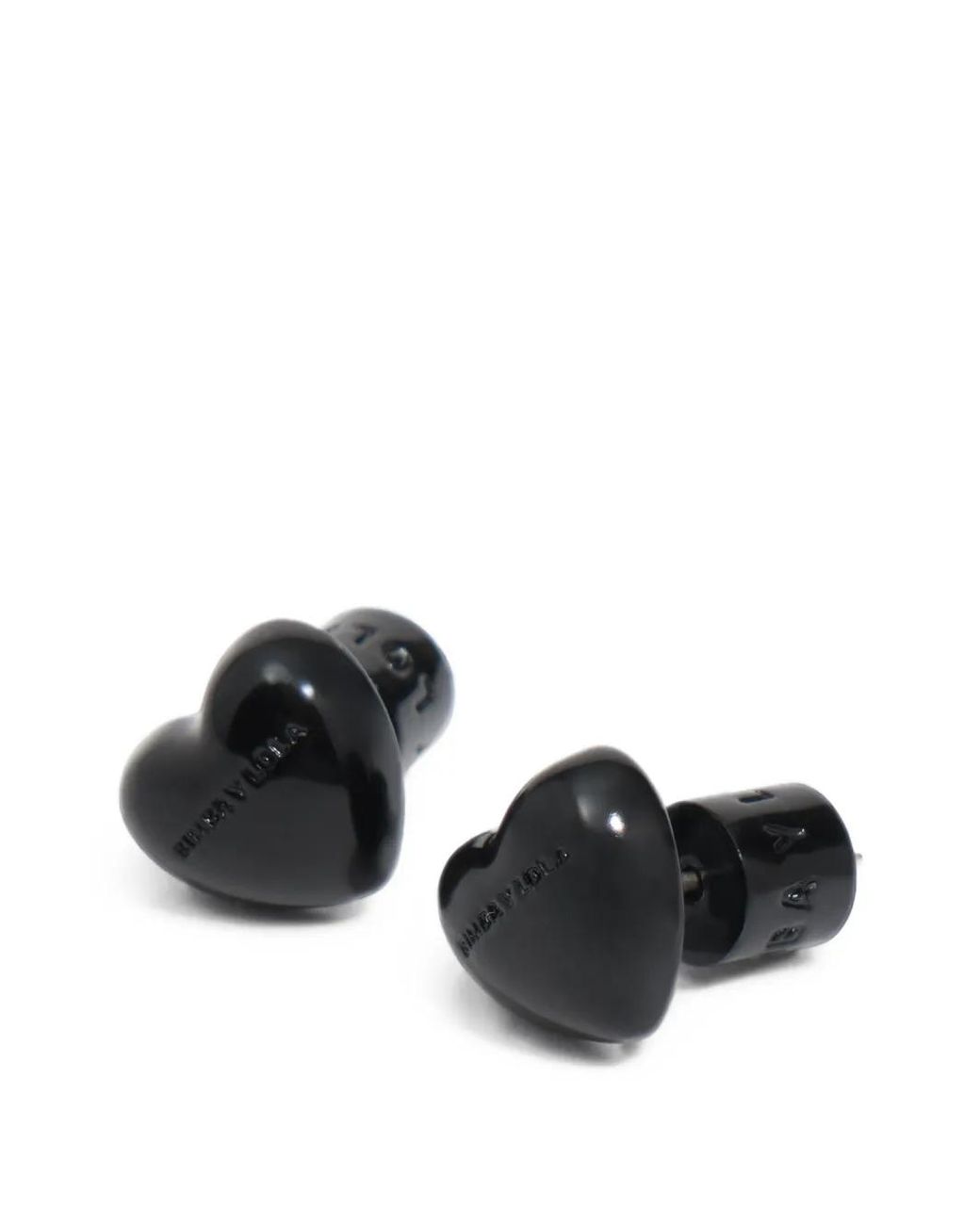 Bimba Y Lola White Enameled Heart Earrings