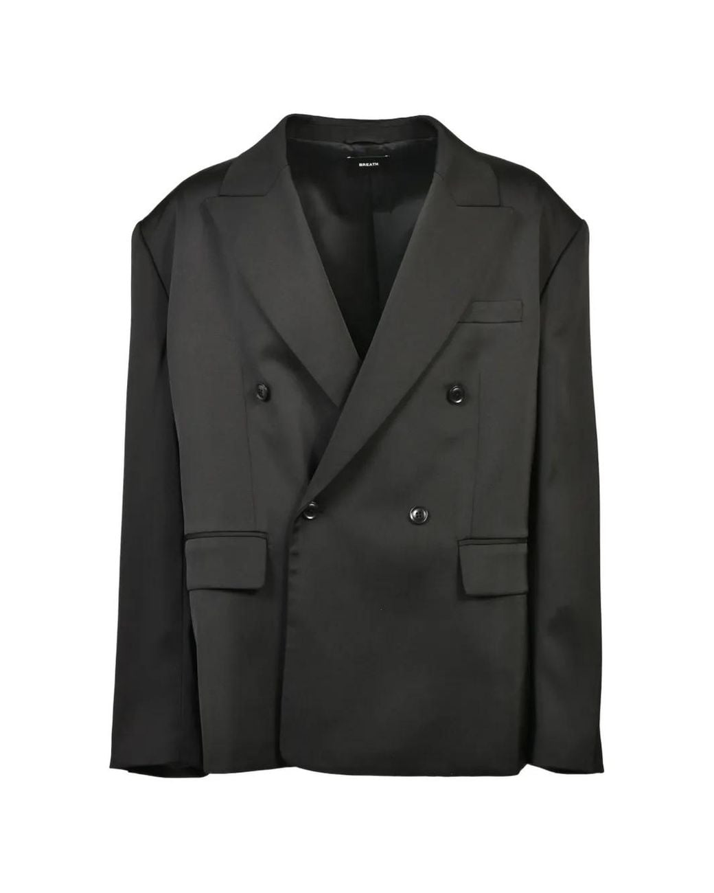BREATH Black Veste De Costume Oversize À Boutonnière Croisée for men