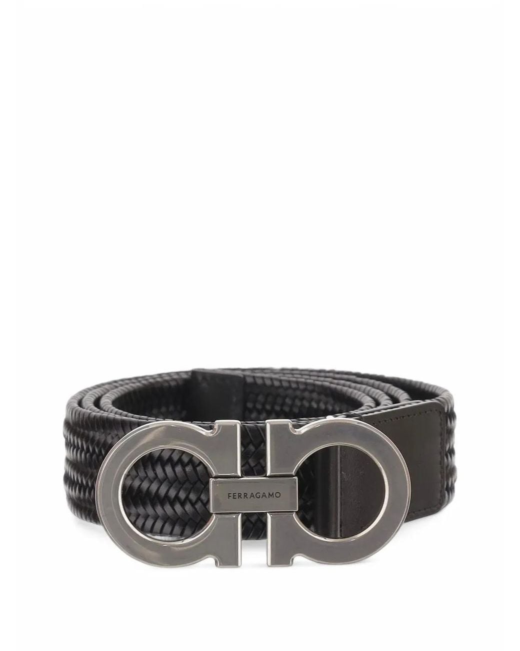 Ferragamo Gray Gancini Stretch Belt for men