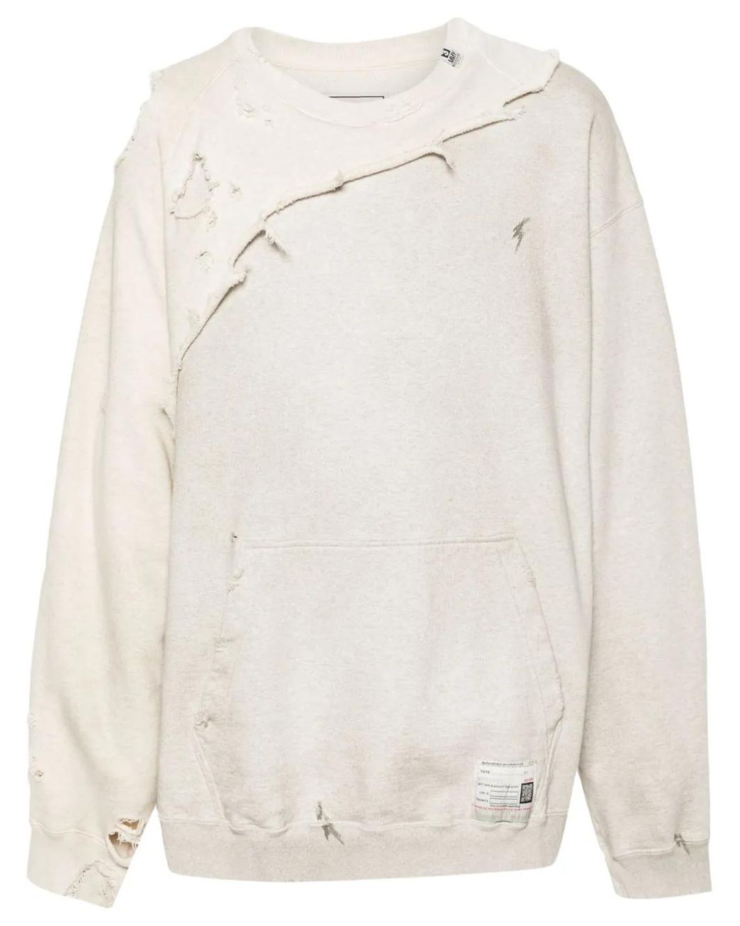 Maison Mihara Yasuhiro White Distressed-Effect Sweatshirt for men