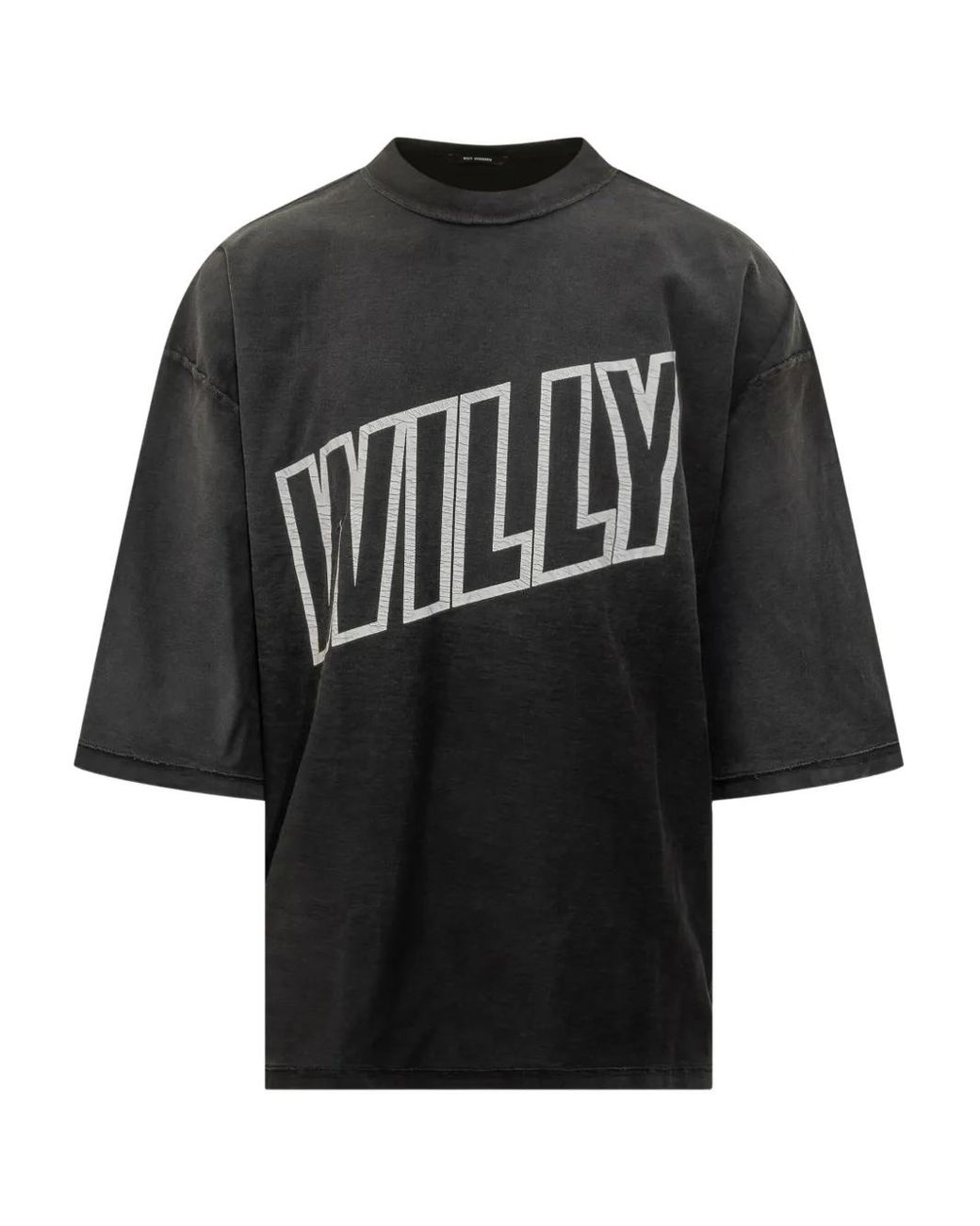 Willy Chavarria Black Inside-Out Logo-Print T-Shirt for men