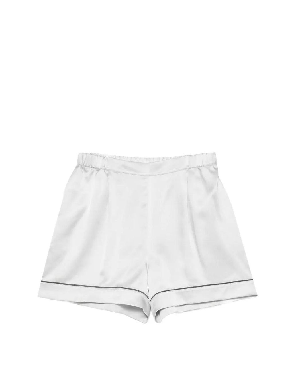 Carine Gilson White Piped Wide-Leg Pajama Bottoms