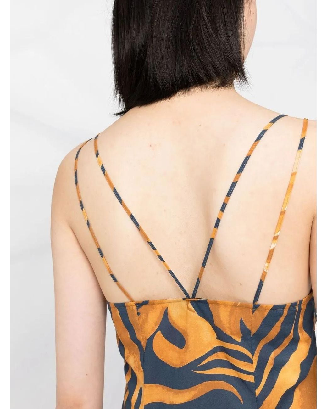 Alberta Ferretti Metallic Wave-Print Maxi Dress