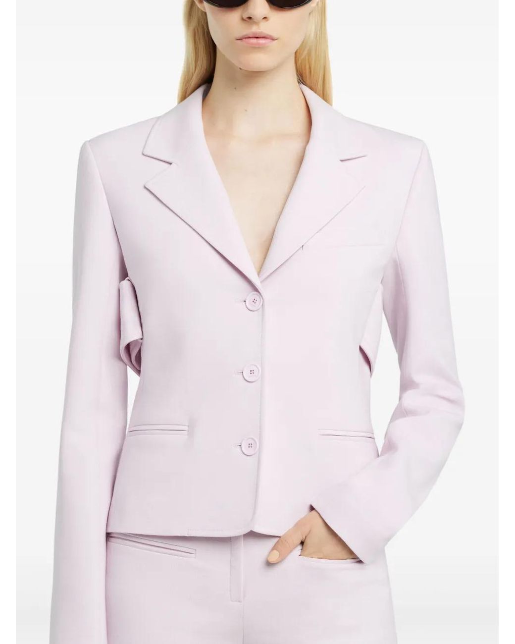 Courreges White Martingale-Strap Blazer