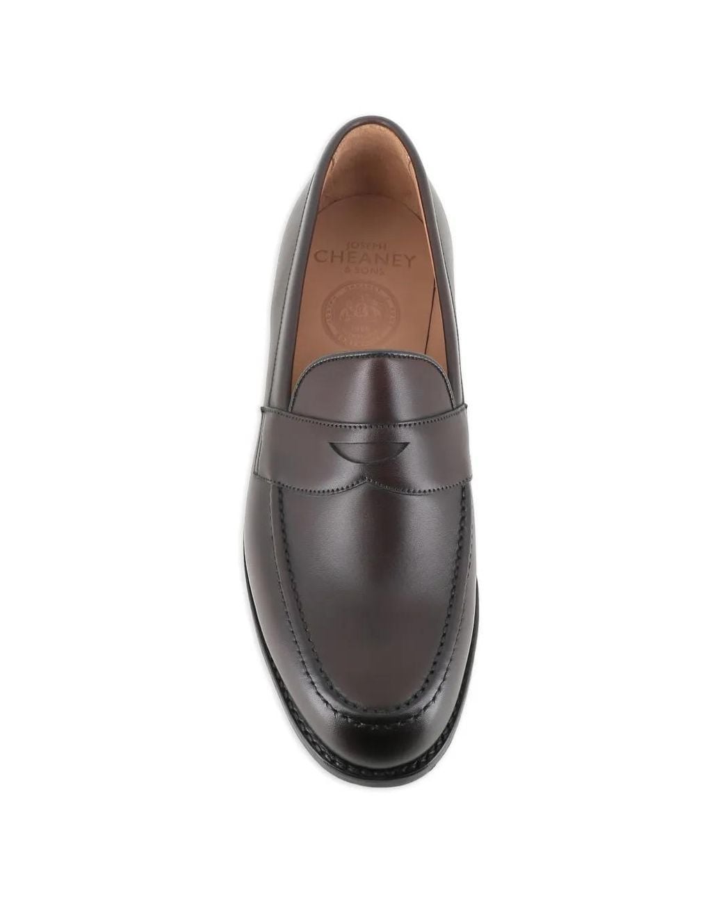Cheaney Gray Penny Leather Loafers for men