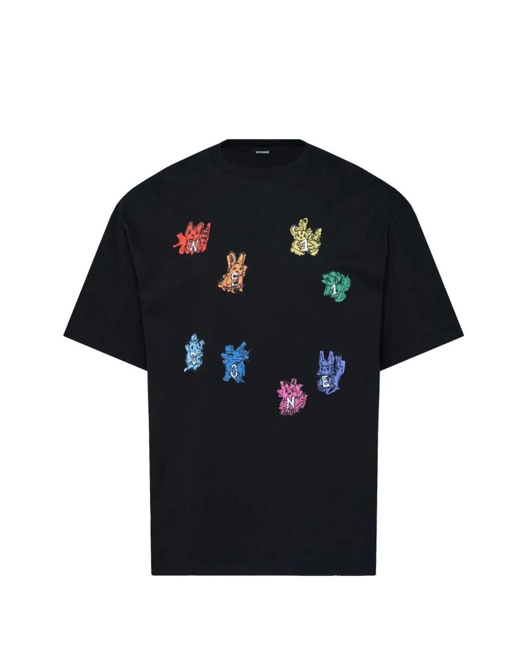 we11done Black Sticker-Monster T-Shirt