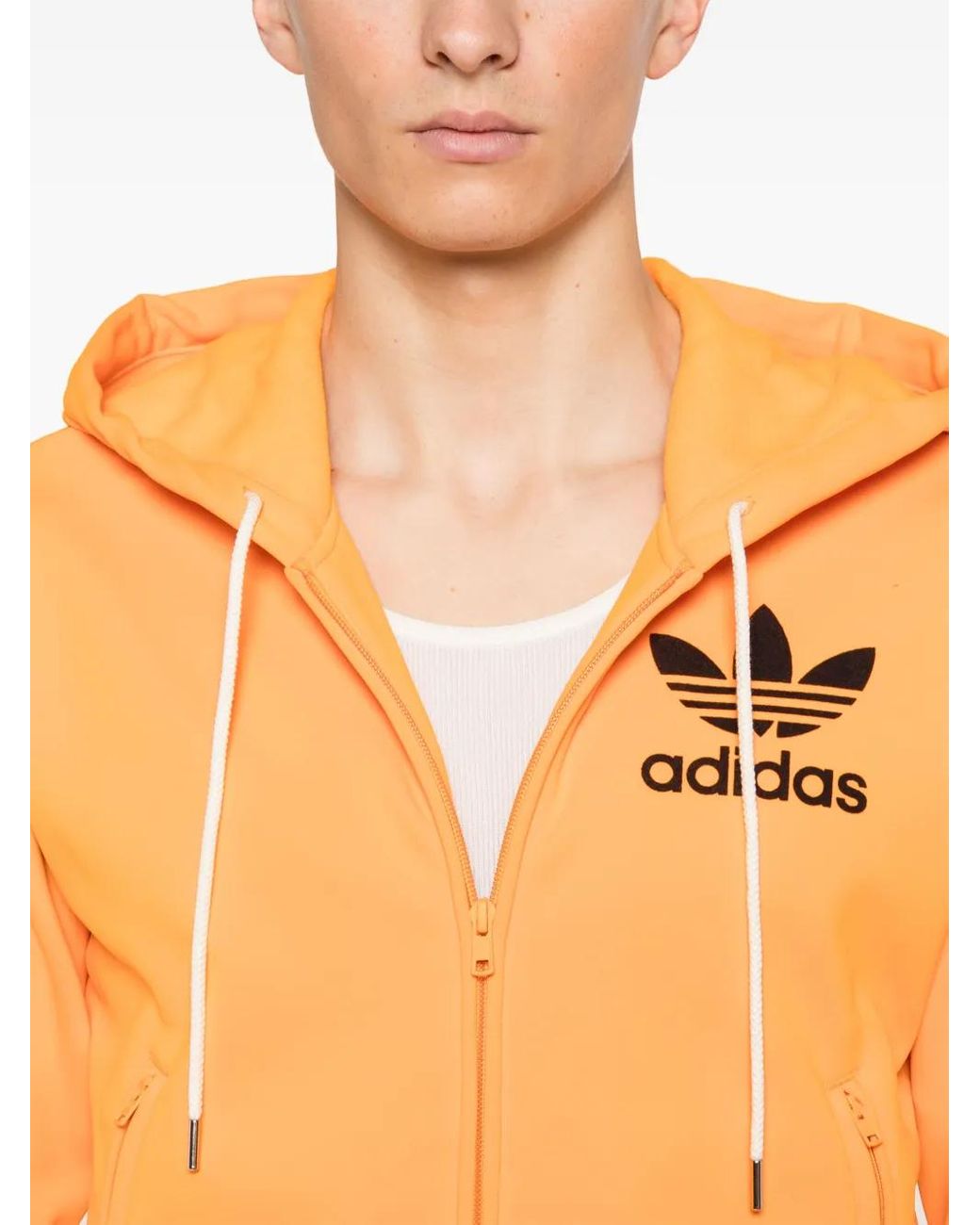 Adidas Orange X Wales Bonner Hoodie À Logo Floqué