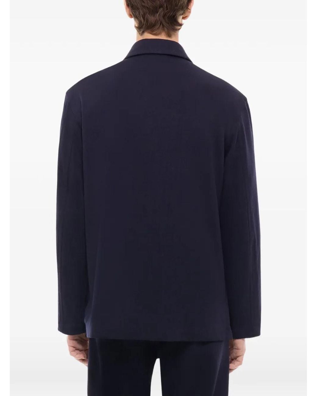 Fursac Blue Button-Up Patch-Pocket Overshirt for men