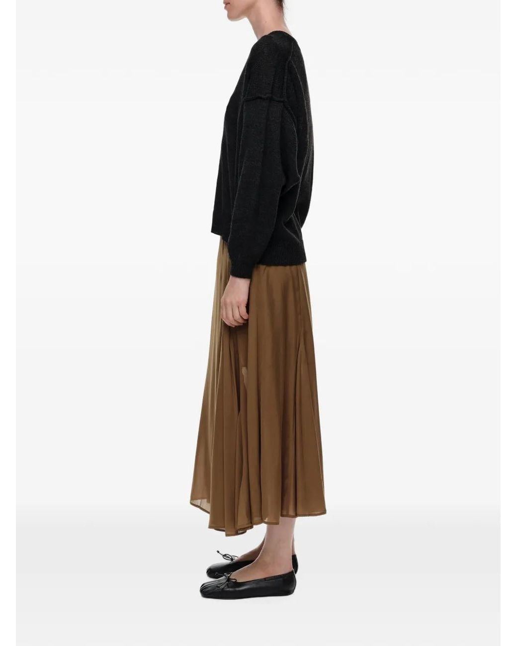 Bimba Y Lola Brown A-Line Skirt