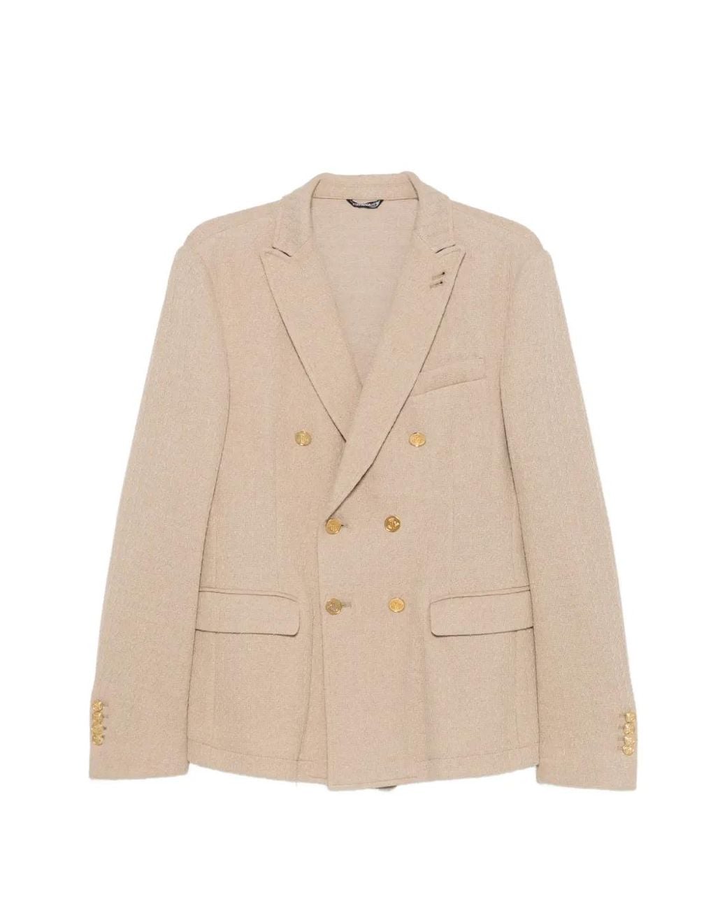 Daniele Alessandrini Natural Double-Breasted Peak-Lapel Jacket for men