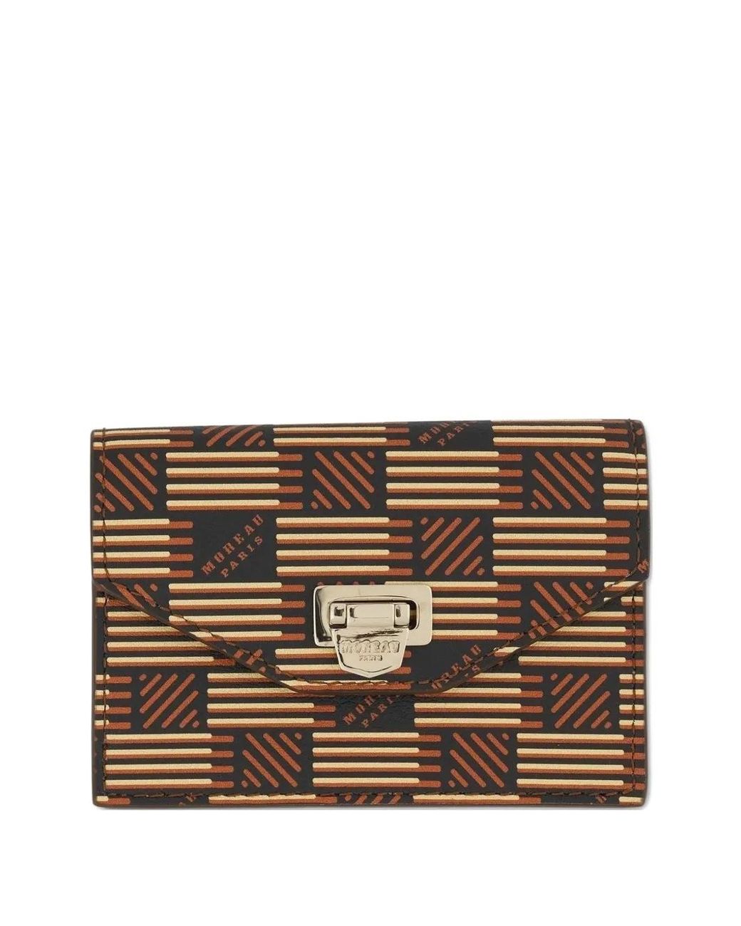 Moreau Brown Logo-Print Leather Wallet