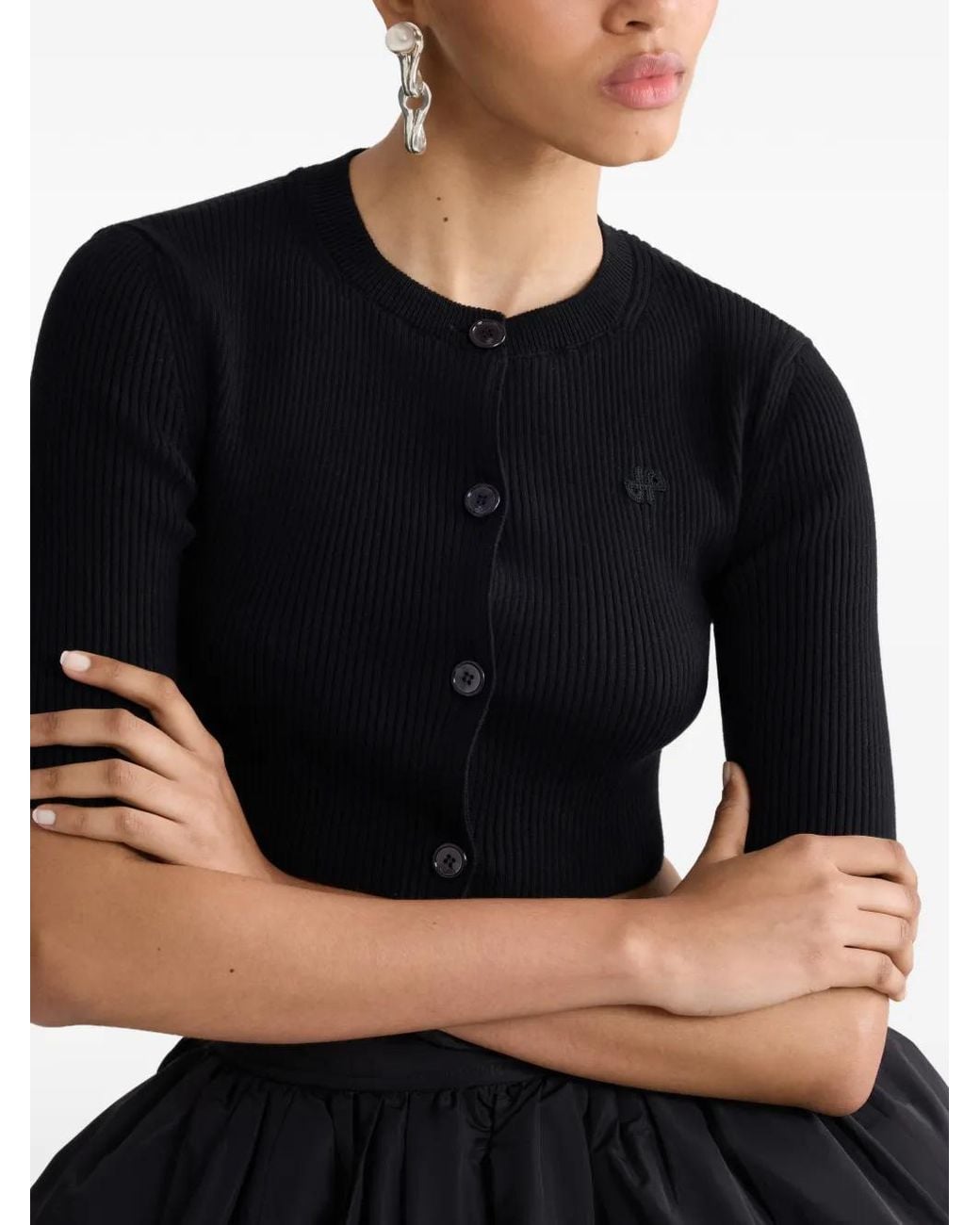 Patou Black Cropped Cardigan