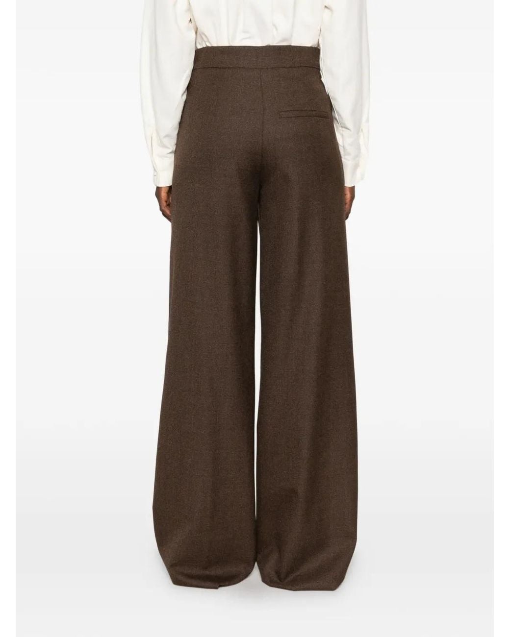 Seafarer Brown April Pressed-Crease Wide-Leg Trousers