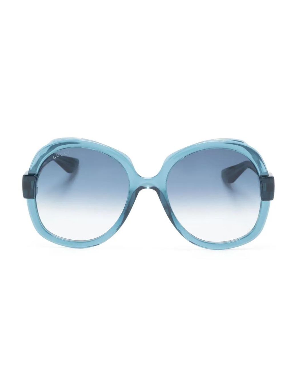 Gucci Blue Round-Frame Tinted Sunglasses