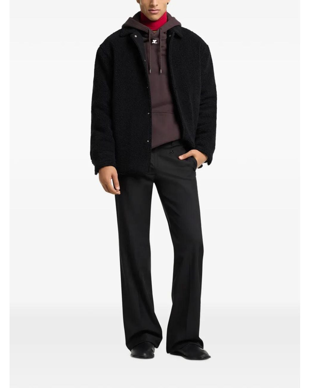 Courreges Black Wool-Blend Shirt Jacket