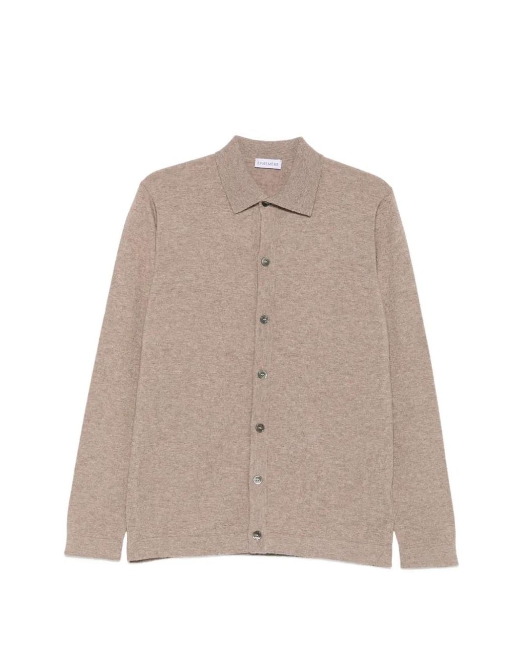 ÉPHÉMÈRE Natural Button-Up Collared Cardigan for men