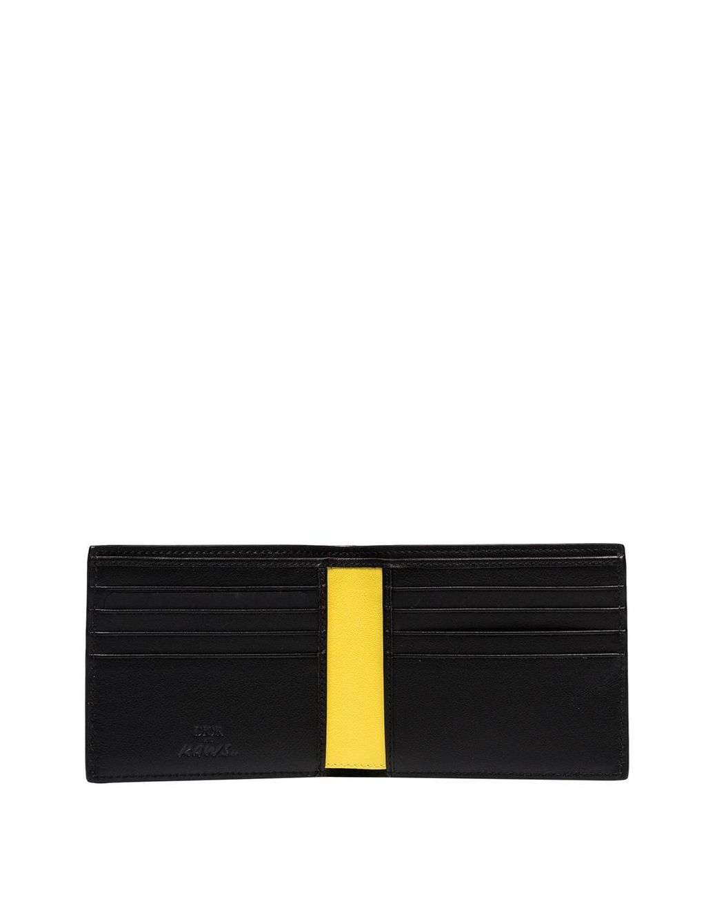 Dior x Kaws Black Leather Bee Bifold Wallet at 1stDibs