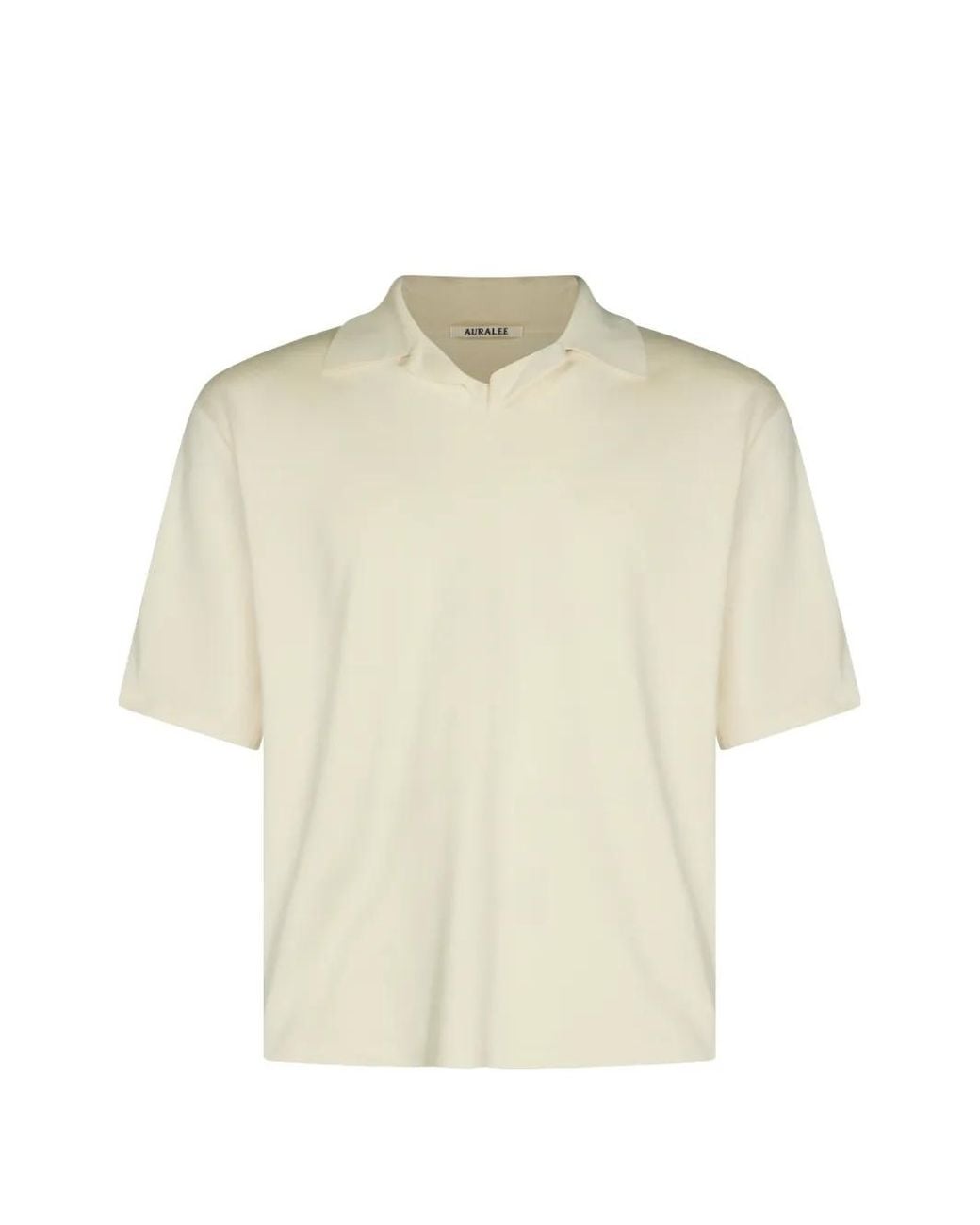 Auralee Natural Short-Sleeve Polo-Collar T-Shirt for men