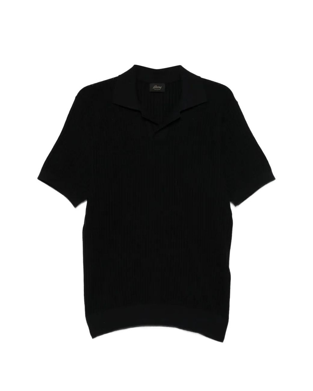 Brioni Geribbeld T-Shirt in het Black voor heren
