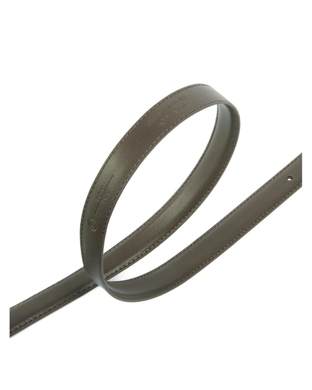 Pinko White Love Birds Thin Leather Belt