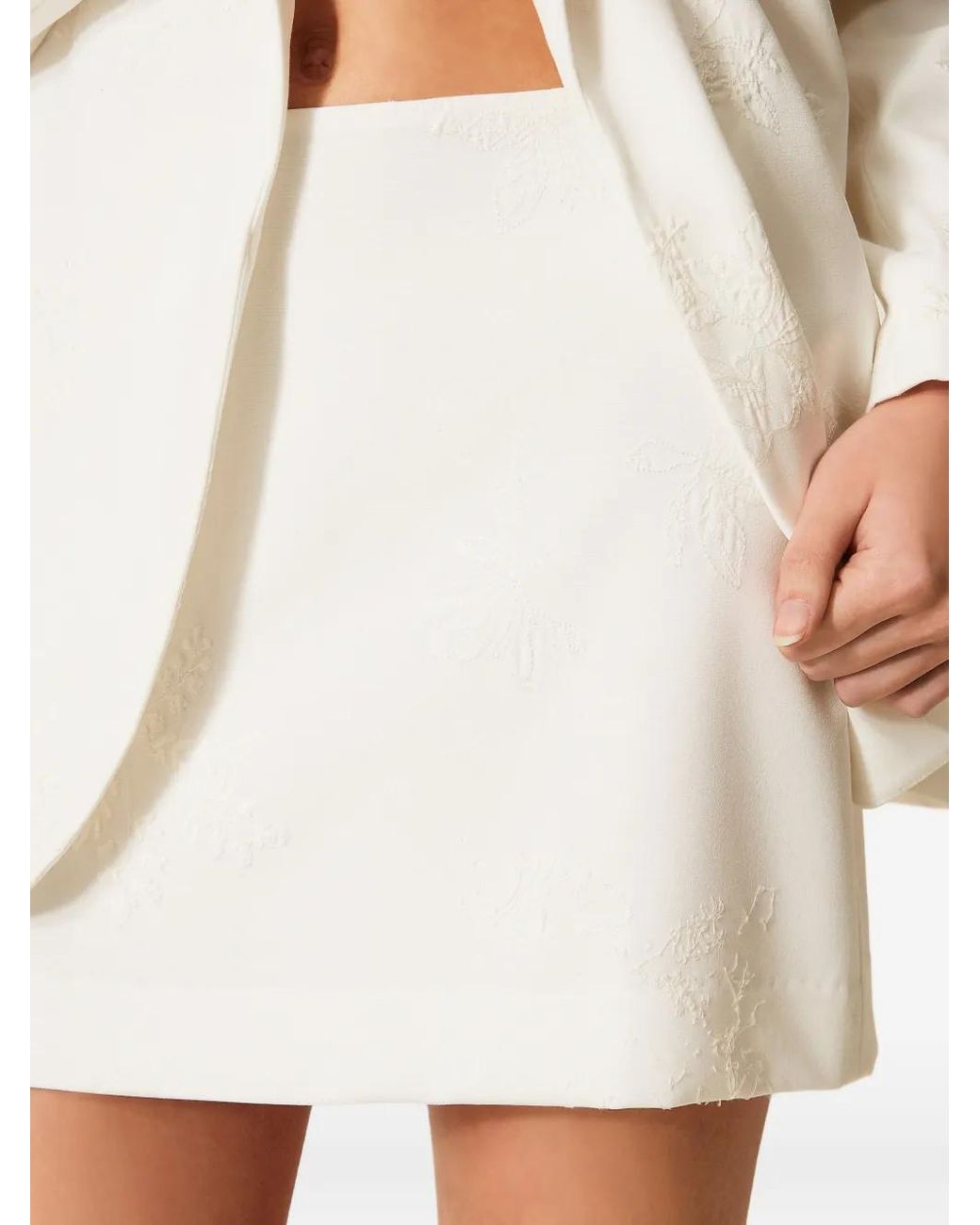 Twinset White Embroidered Miniskirt