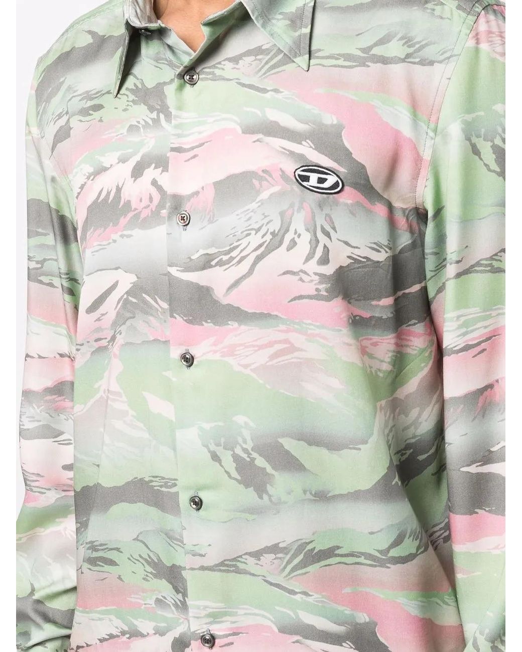 DIESEL Gray Cl-S-Tucker Camouflage Shirt for men