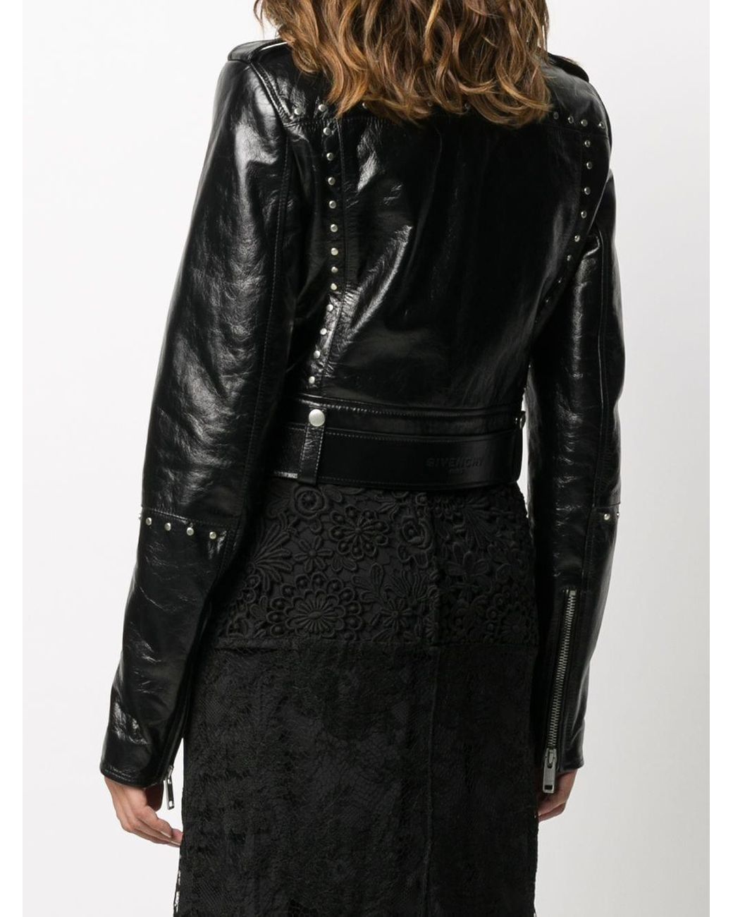black fluffy leather jacket