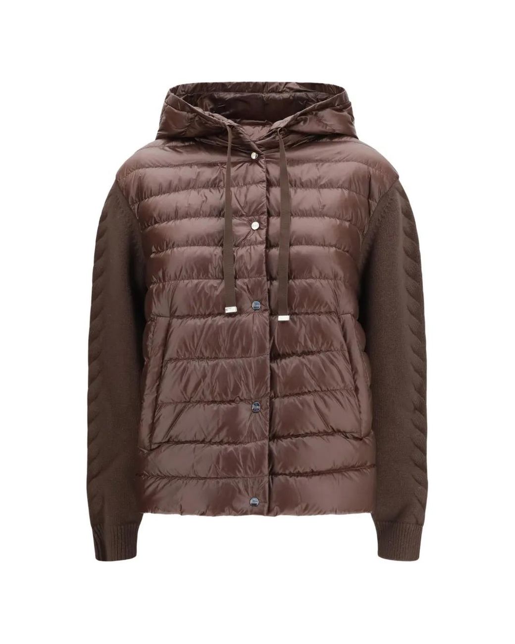 Herno Brown Quilted Panelled Jacket
