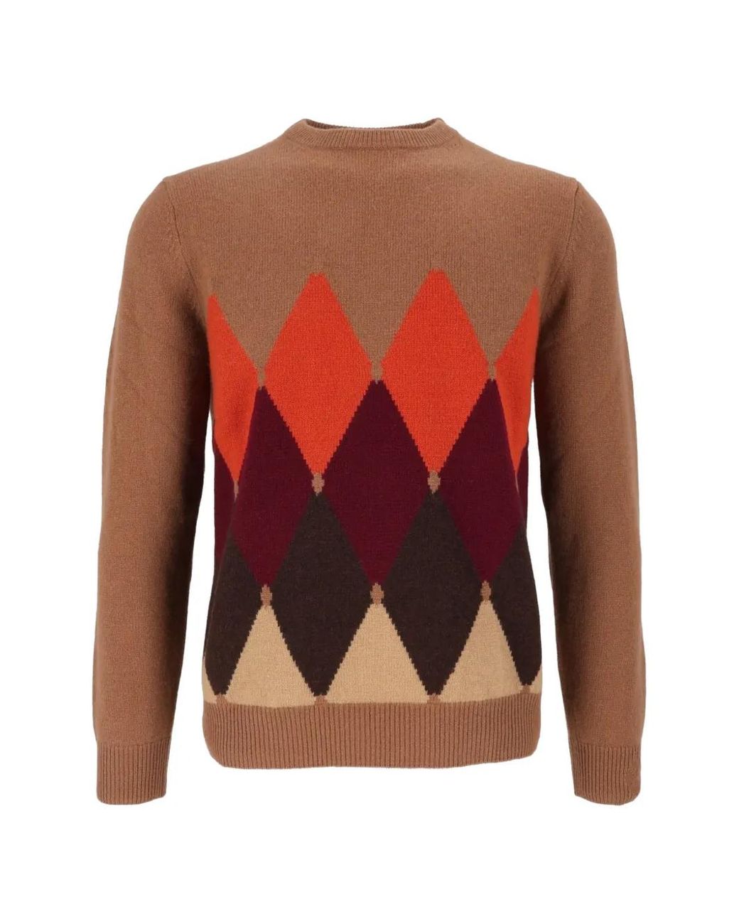 Ballantyne Red Argyle Cashmere Sweater for men