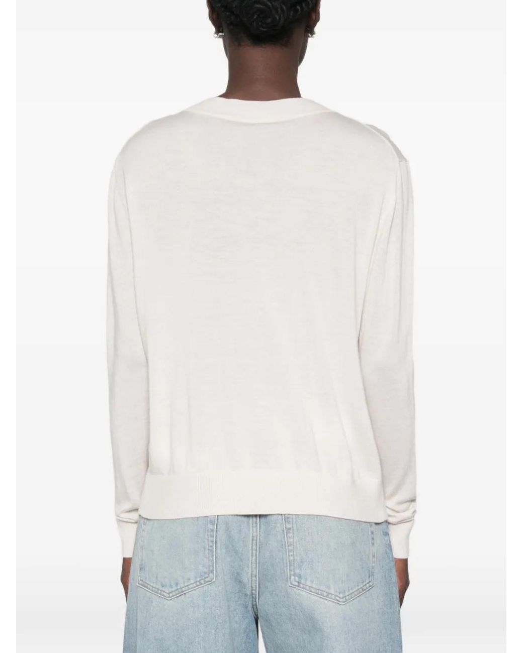 Weekend by Maxmara White Talamo V-Neck Sweater