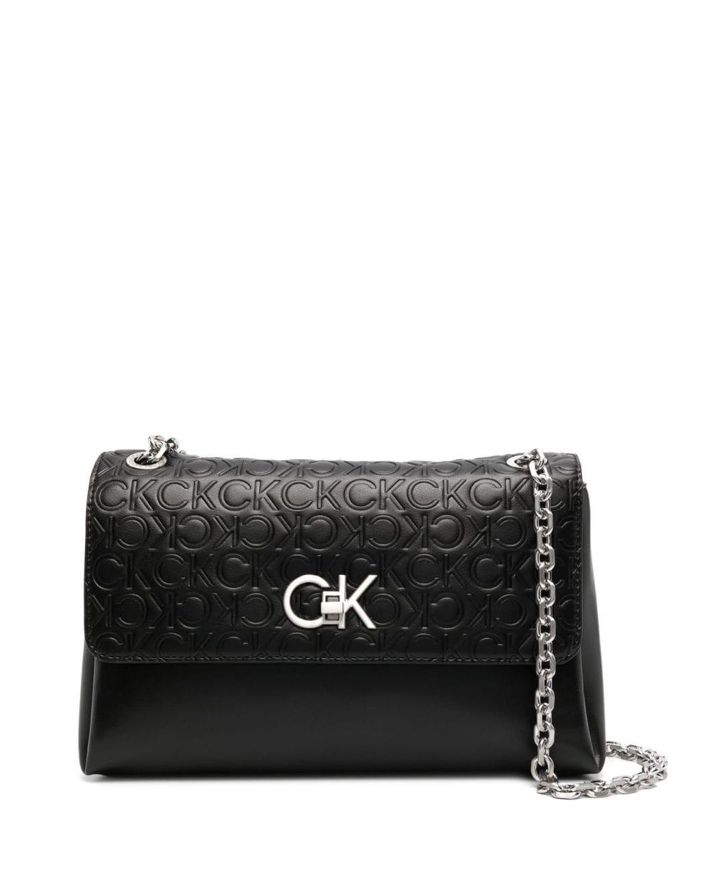 Calvin Klein Relock Embossed Crossbody Bag in Black Lyst