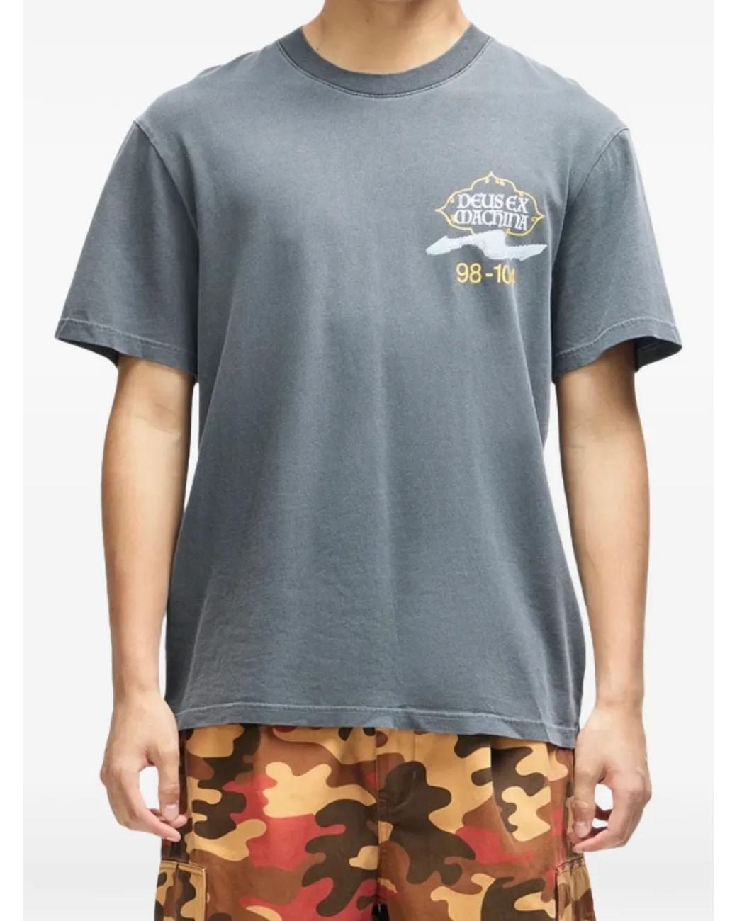 Deus Ex Machina Black Easy Peacey Stone-Washed T-Shirt for men