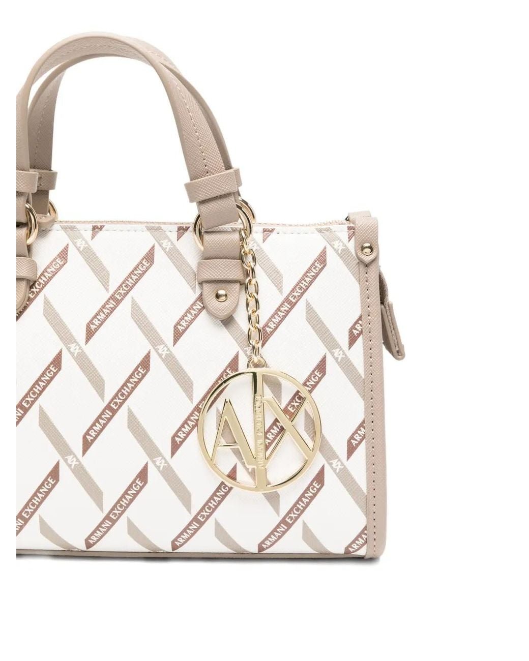 ARMANI EXCHANGE White Logo-Print Tote Bag
