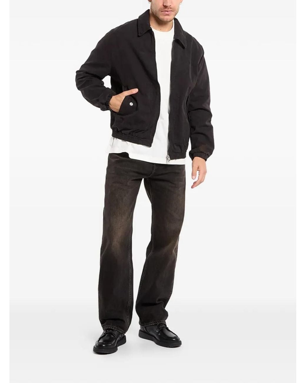 AllSaints Black Holman Ramskull Zip-Up Elasticated-Hem Jacket for men