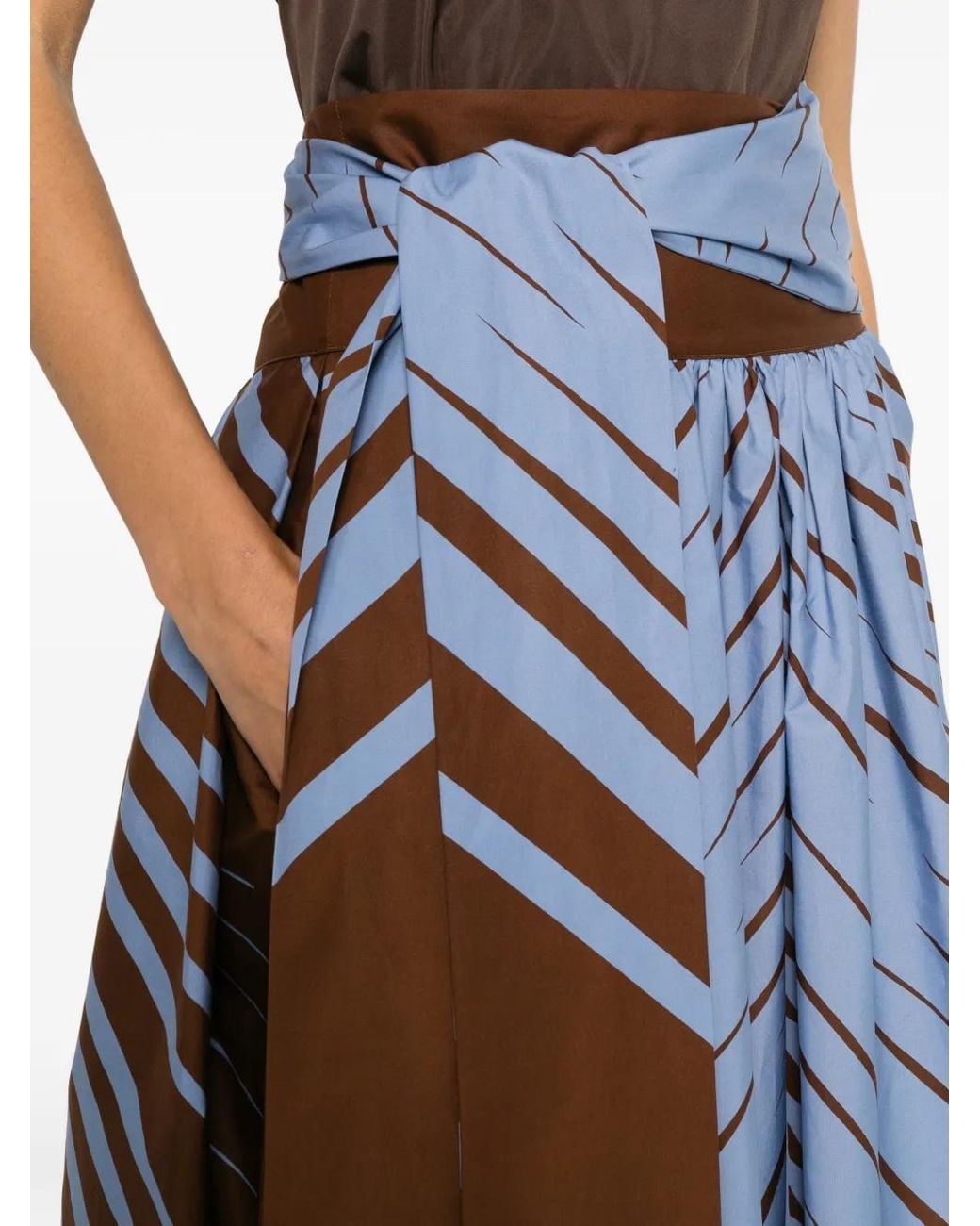 Co.Go Blue Abstract-Print Maxi Skirt