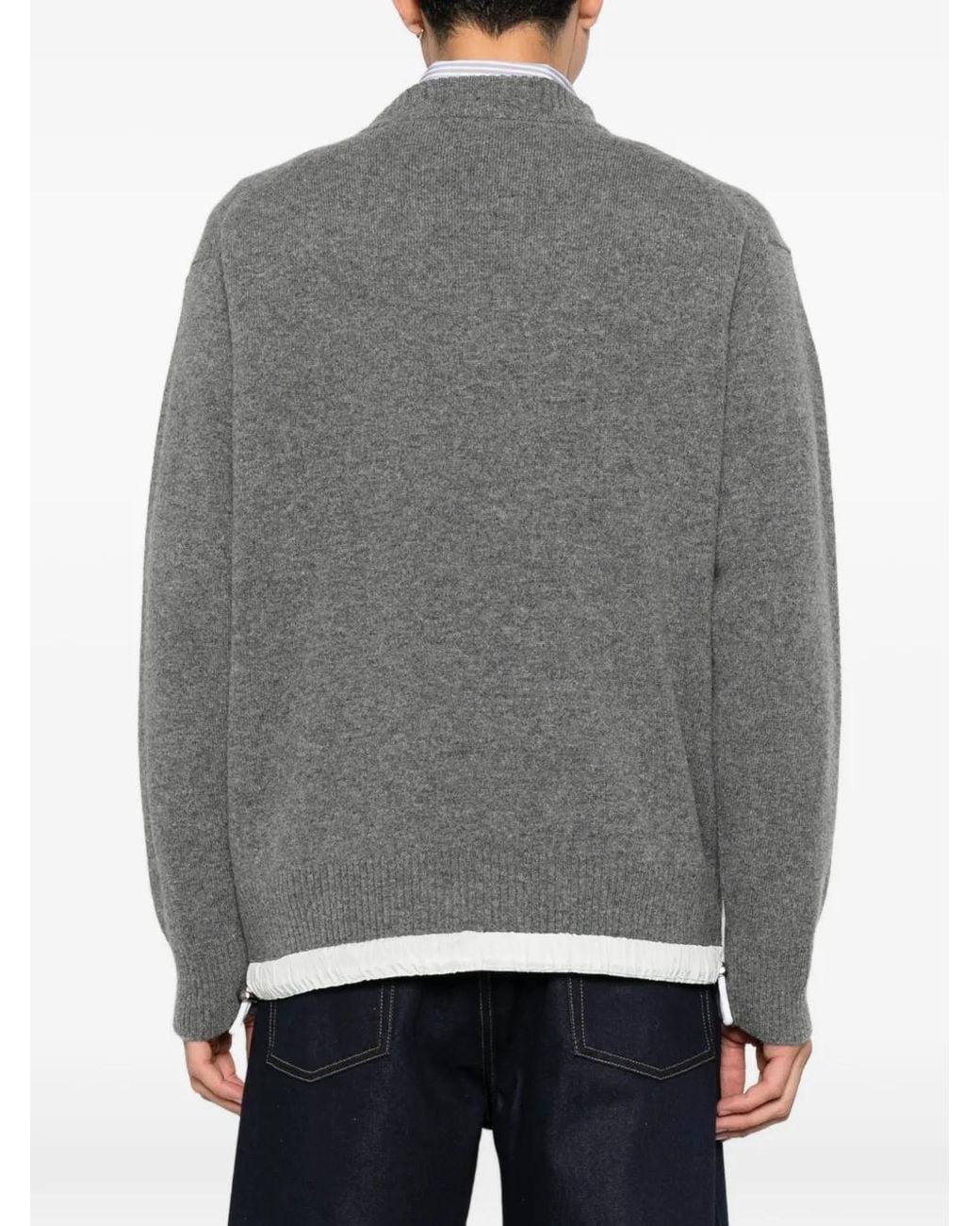 Sacai Pullover Mit Logo-Patch in Gray für Herren