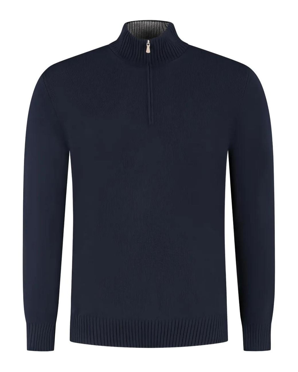Gran Sasso Blue High-Neck Half-Zip Sweater for men