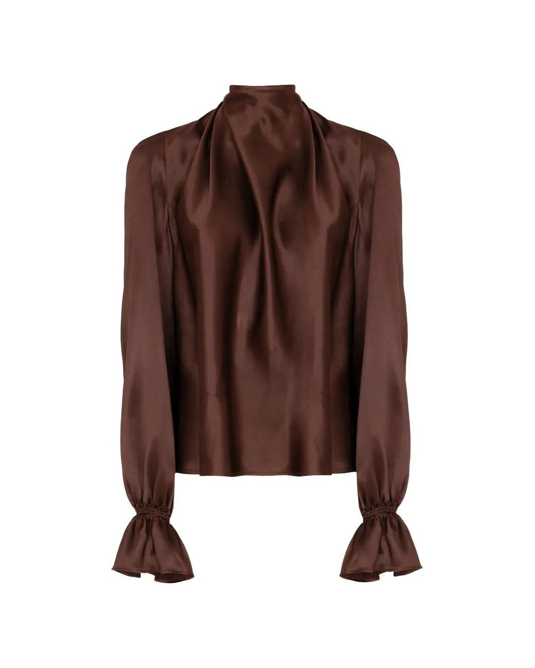 Raquel Diniz Brown Moona Long-Sleeve Blouse