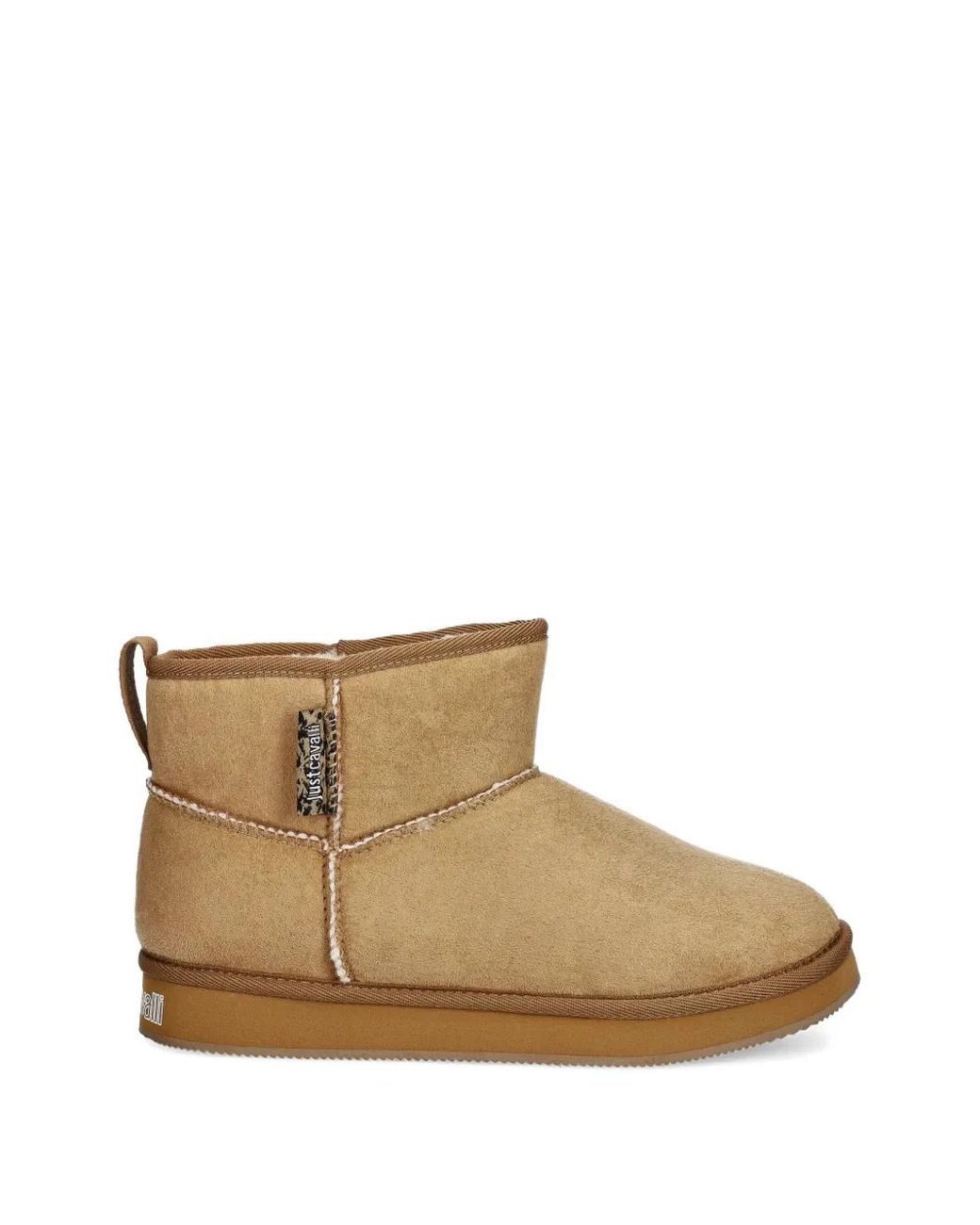 Just Cavalli Brown Pull-Tab Ankle Boots