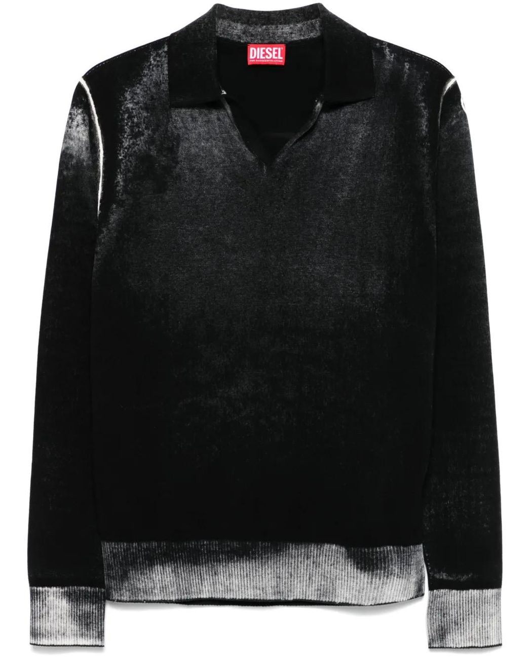 トップス DIESEL K-Lorenzo Knit Polo Shirt Black DIESEL K-Lorenzo Collar Polo Sweater in Black for Men | Lyst