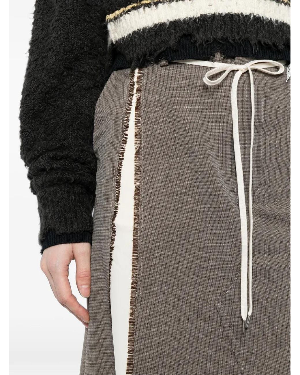 Maison Mihara Yasuhiro Gray Wool Pants Combined Skirt