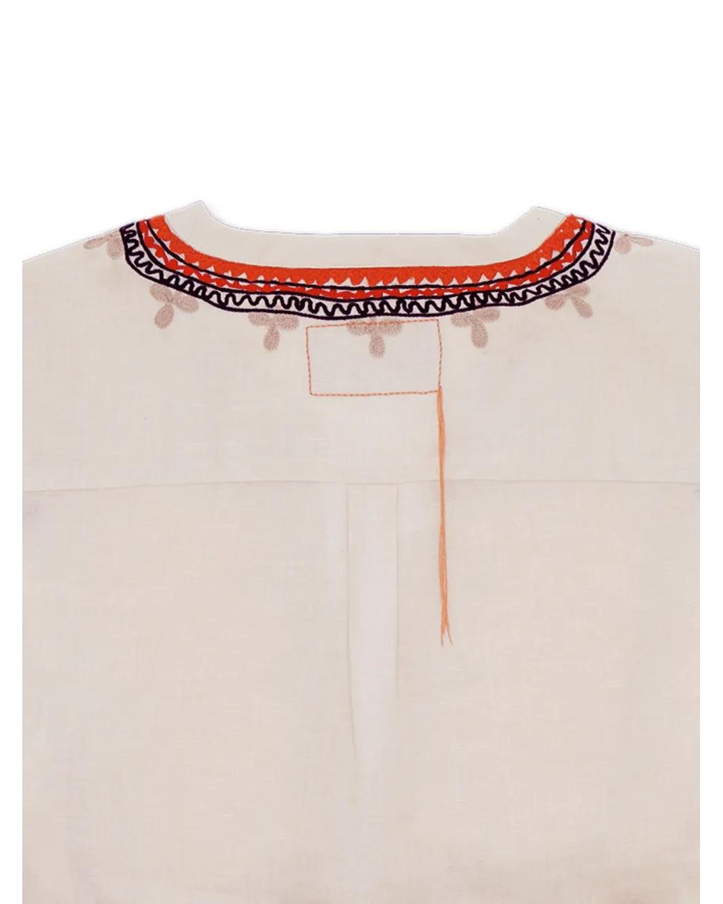 Fortela Pink Cinthya V-Neck Front-Embroidered Blouse