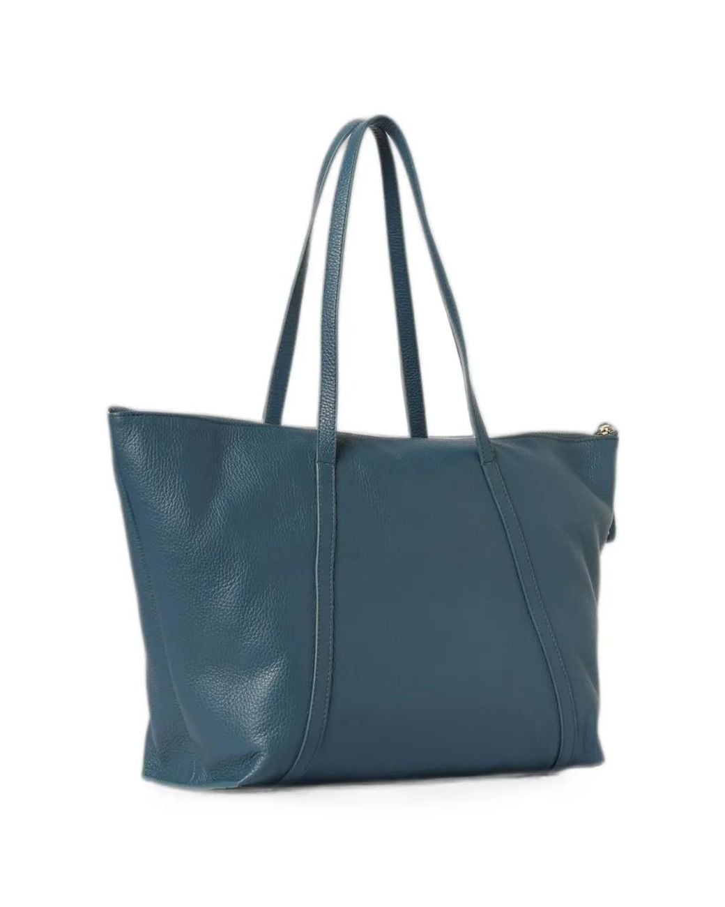 Coccinelle Blue Nory Grained Leather Shoulder Bag