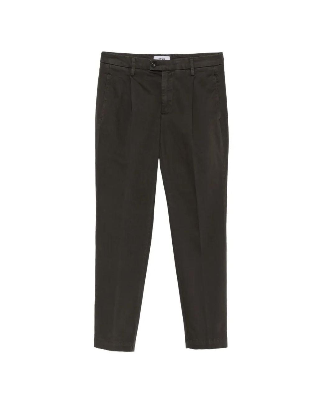 VELA SHOP Black Pleated Straight-Leg Trousers for men