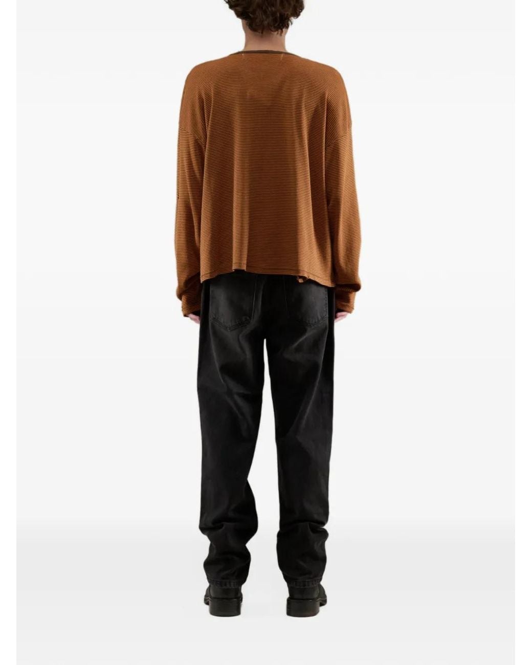 PALY Brown Consequence Striped Long-Sleeve T-Shirt