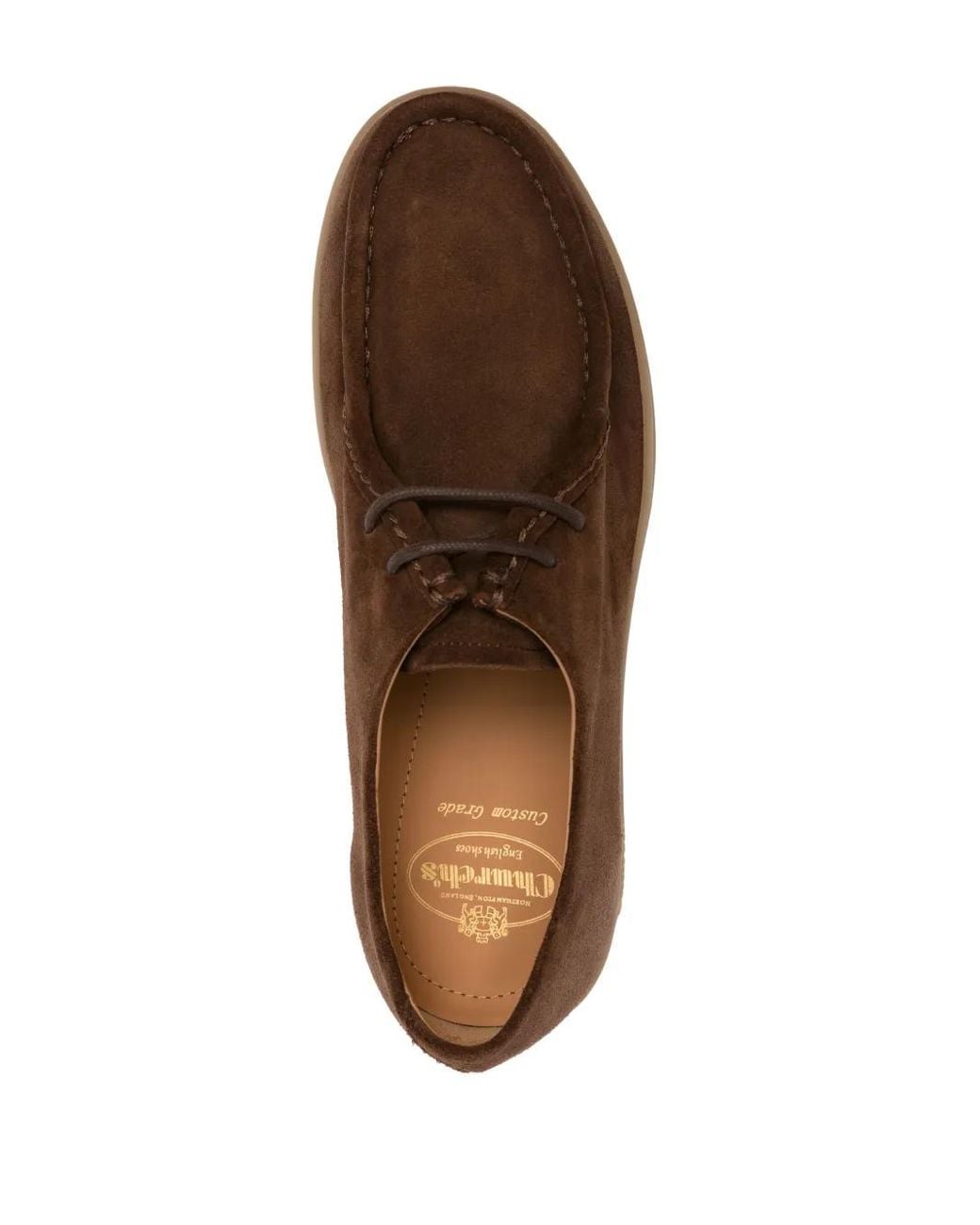 Church's Brown Laced Flat Shoes For for men